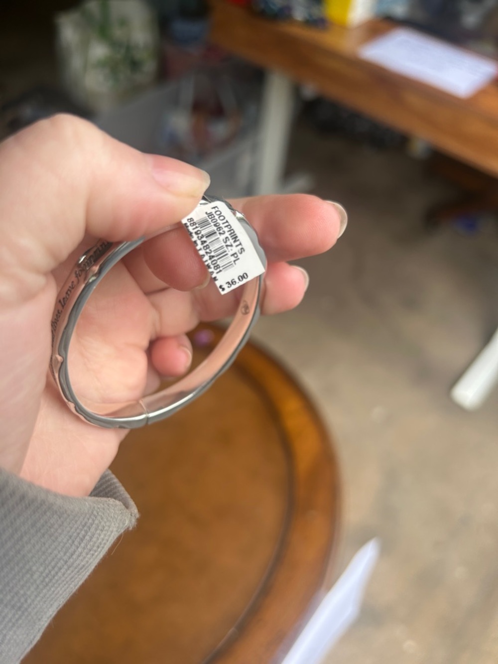 Brighton Silver Tone Inspirational Engraved Bangle Bracelet - Picture 3 of 3